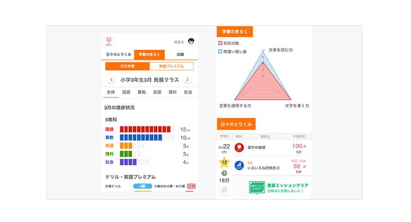スマイルゼミ 小学生コースの様子